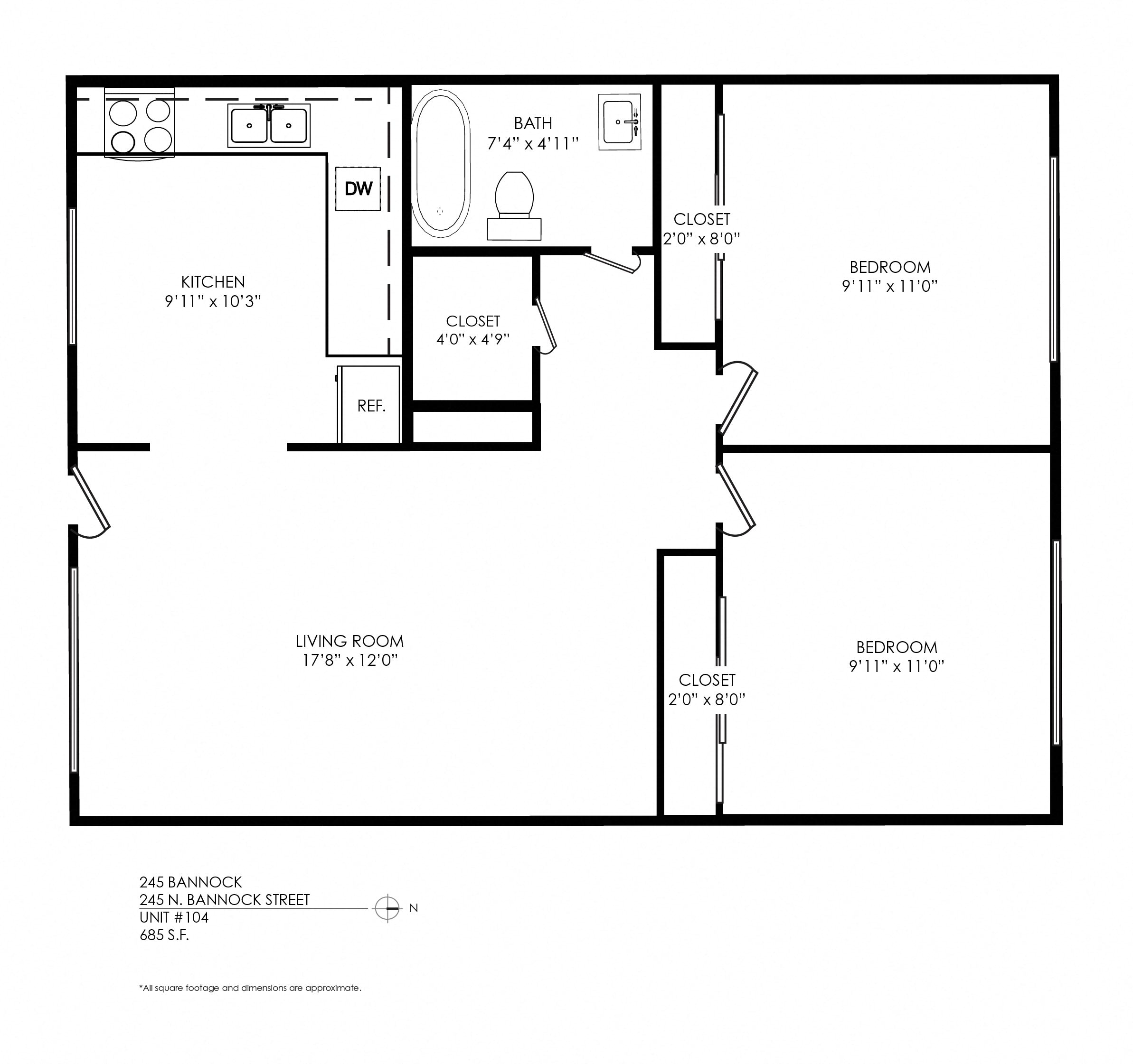2 bedroom for rent in Denver
